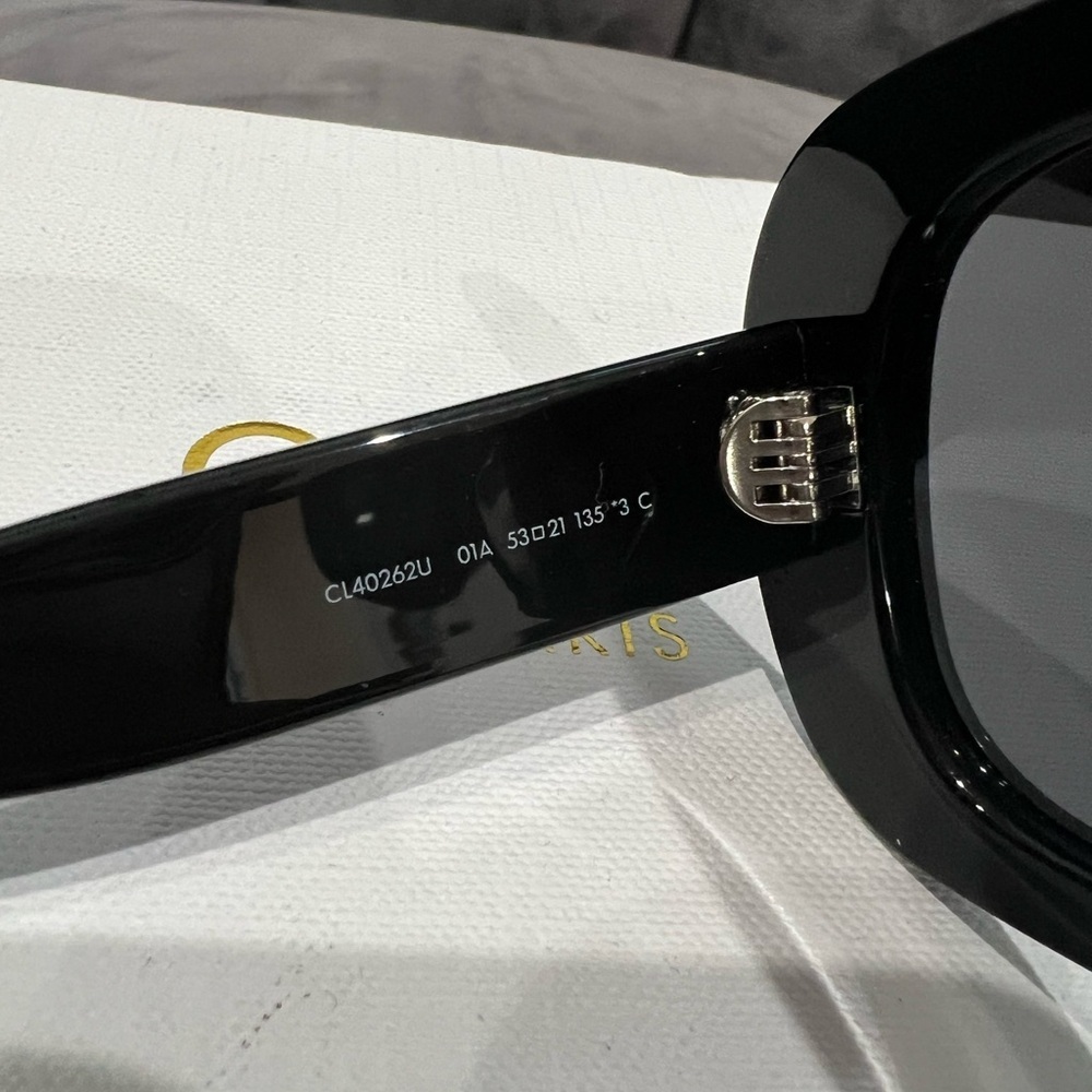 Celine Black Sunglasses with Triomphe Gold Accent - Picture 7 of 17